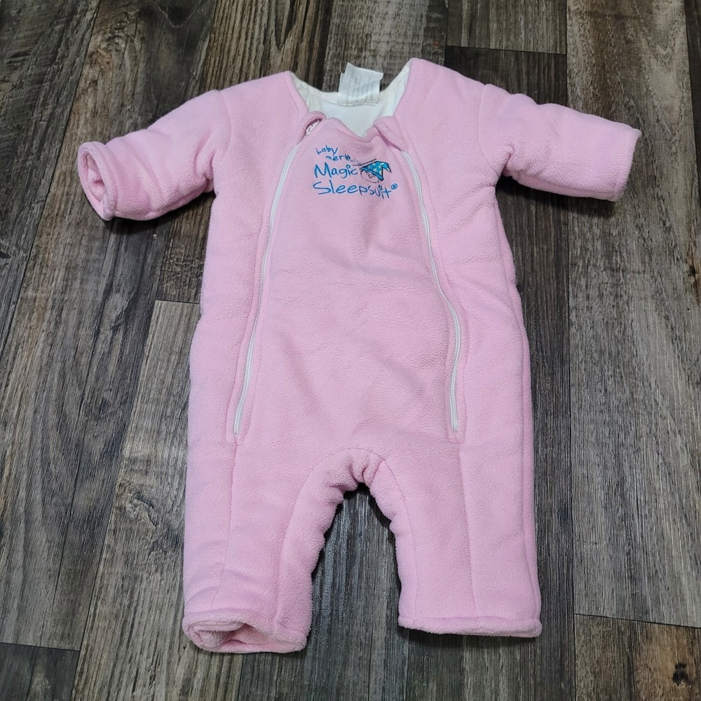 Baby Merlin Magic Sleepsuit Baby Small 3-6 Months Pink Good Padded Swaddle Baby